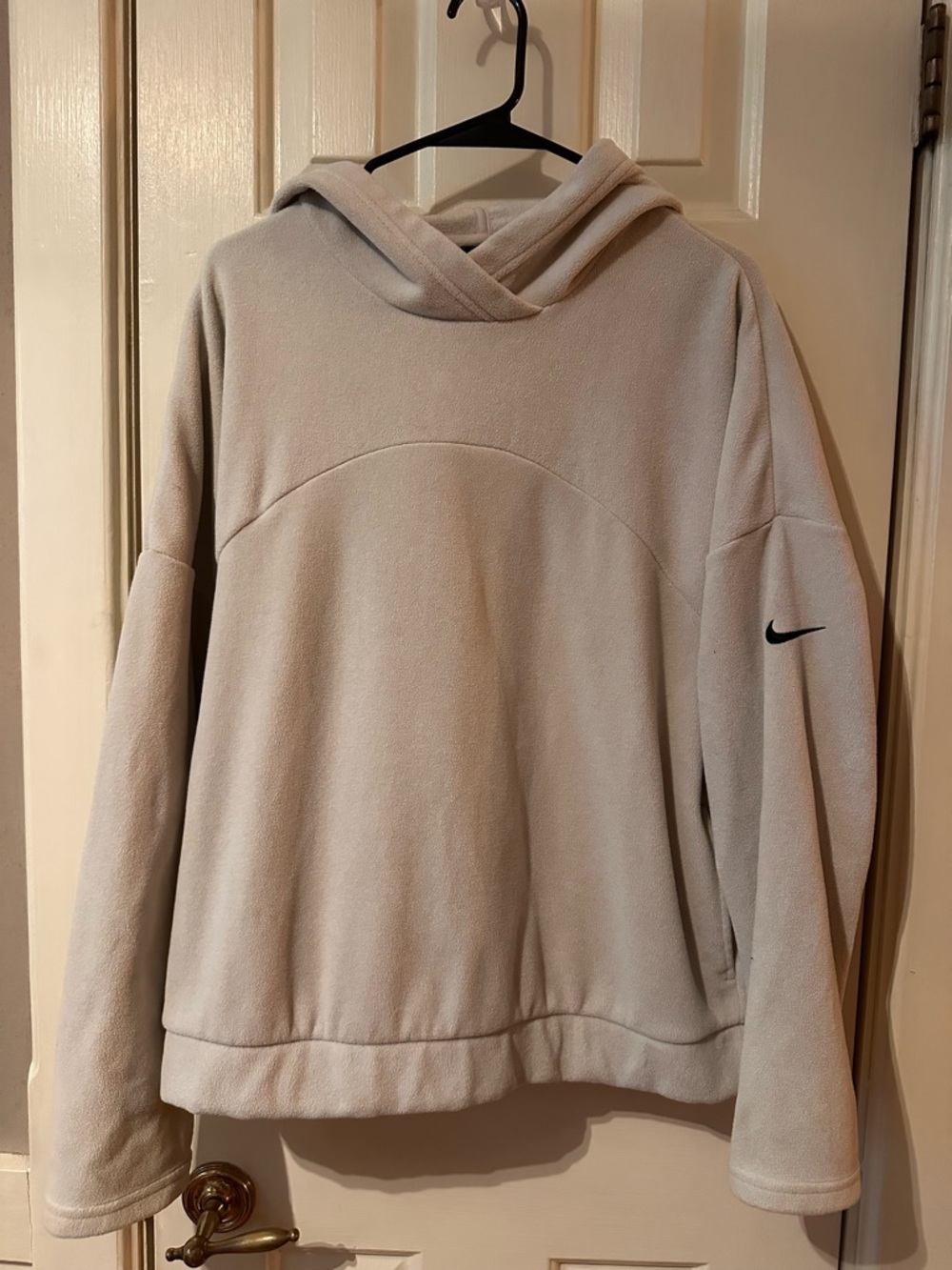 Nike Cream Pullover Hoodie with Sleeve Swoosh